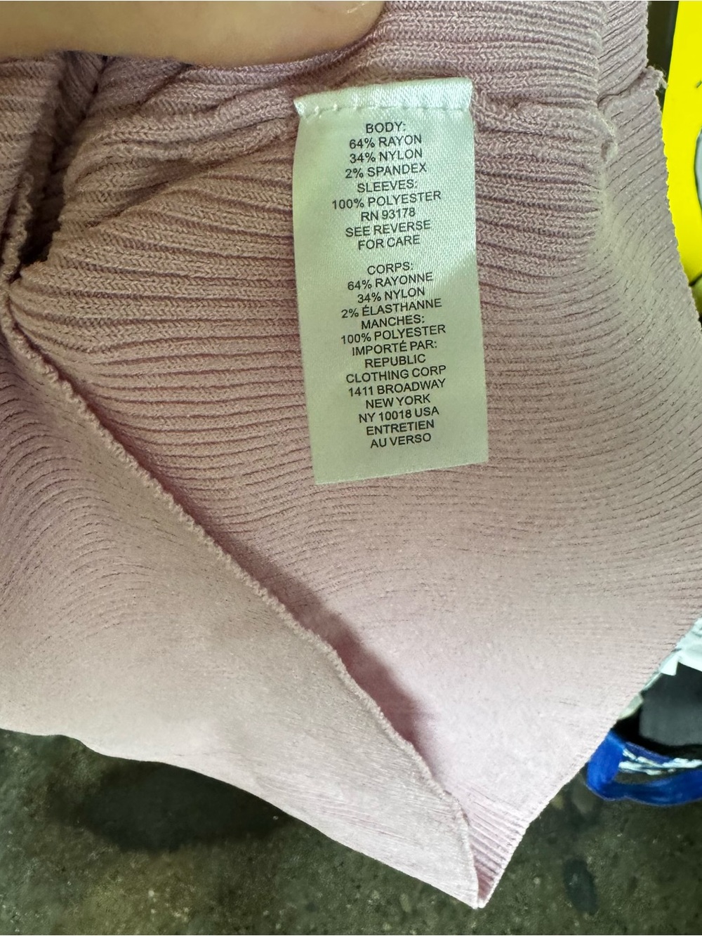Industry NWT Floral Mesh Sleeve Sweater Top Blossom Pink V-Neck Knit Large $88 - Picture 3 of 9